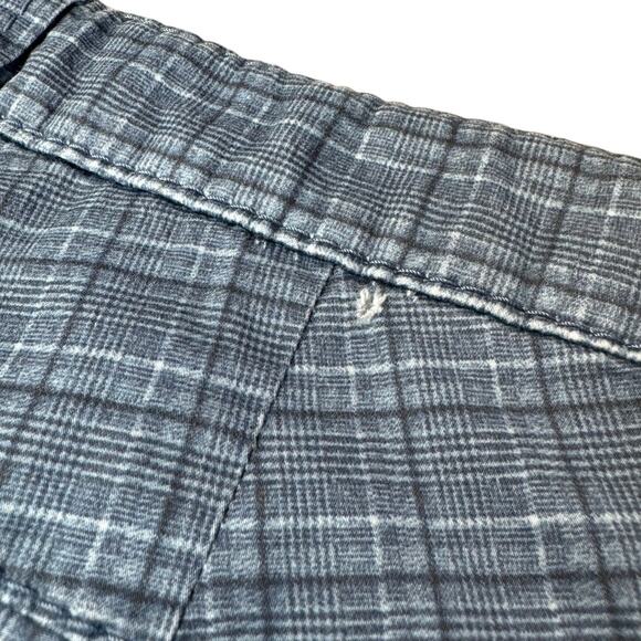 Brax Feel Good Felix Men's Plaid Blue Stretch Cotton Flat Front Chino Pants - Picture 8 of 9